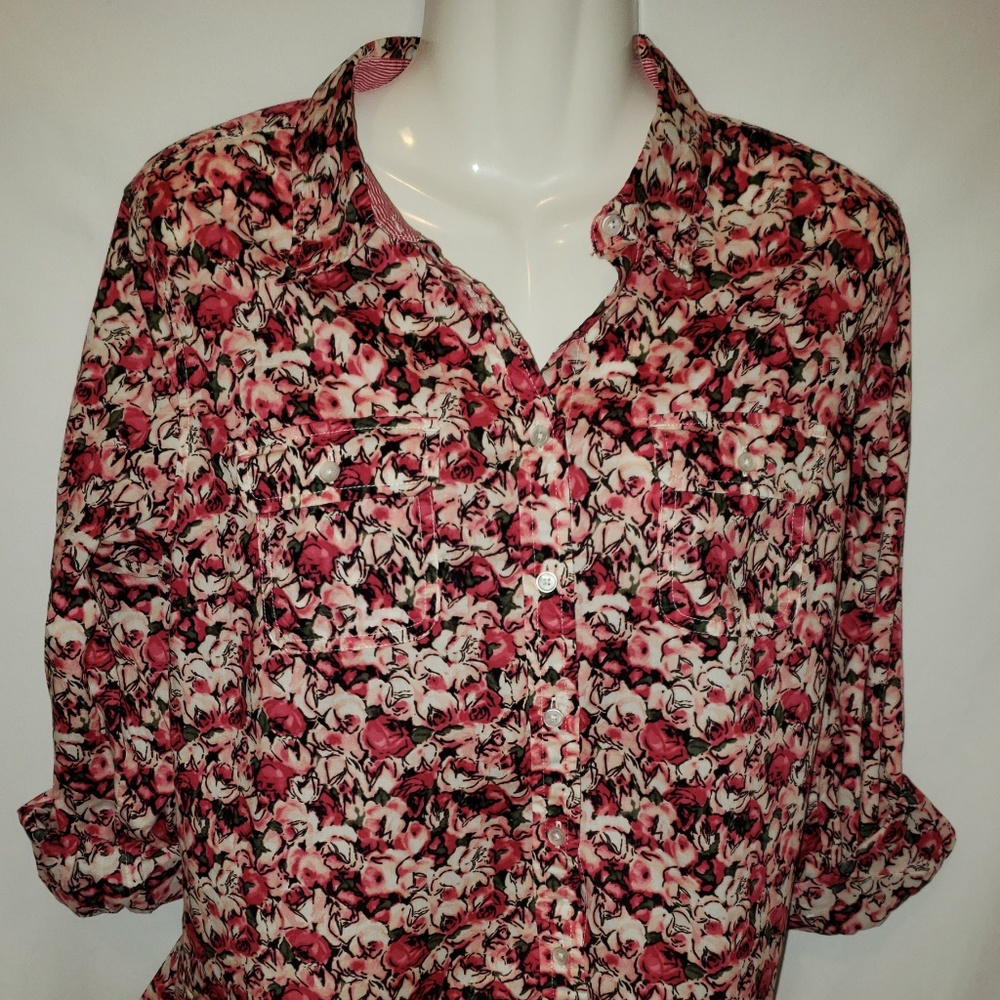 Talbots Woman Button Up Petite Floral